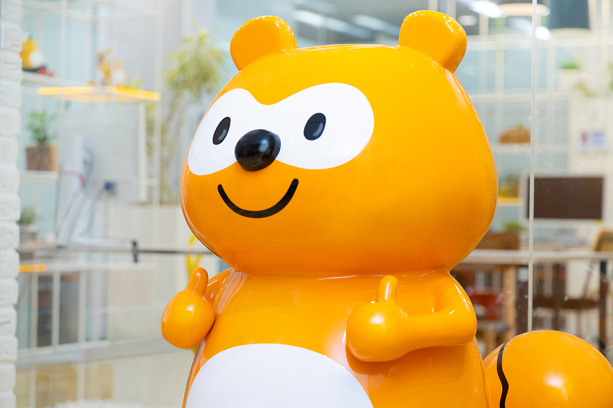 親しみやすいキャラクターとして人気のPonta（撮影：合田和弘氏）